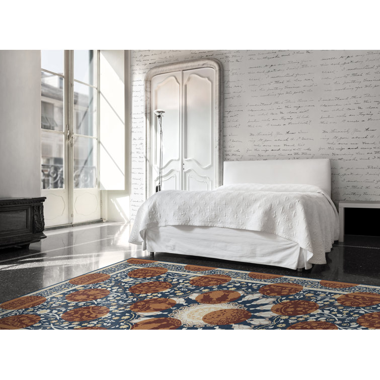 Bloomsbury Market Anacostia Autumn Tufted Blue/Orange/Cream Rug